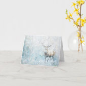 Prachtige bosdieren Elk in sneeuw groet Kaart (Gele Bloem)