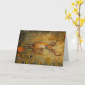 Prachtige bosdieren wilde dieren herten groet kaart (Gele Bloem)