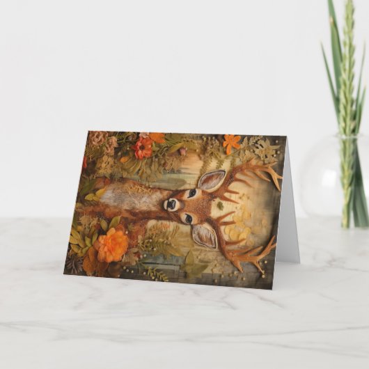 Prachtige bosdieren wilde dieren herten groet kaart (Voorkant)