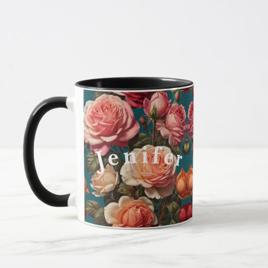 Prachtige  Botanische Bloemen Koffie Mok (Links)