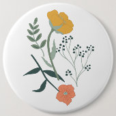 Prachtige botanische bloemen ronde button 6,0 cm (Voorkant)