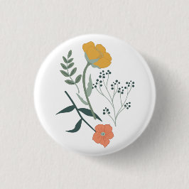 Prachtige botanische bloemen ronde button 6,0 cm