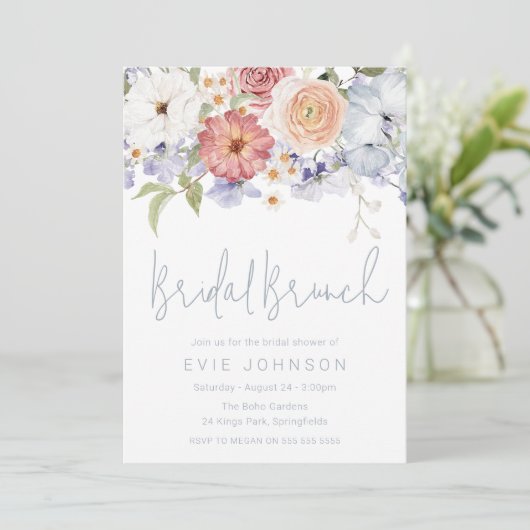 Prachtige Botanische Bloemen Vrijgezellenfeest Bru Kaart (Staand voorkant)