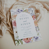 Prachtige Botanische Bloemenboog Bruiloft Kaart