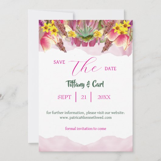 Prachtige botanische bloementuin Save-the-Date Kaart (Voorkant)