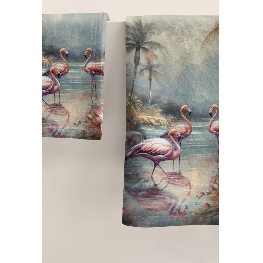 prachtige botanische schilderflamingos bad handdoek