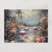 prachtige  botanische schilderflamingos briefkaart (Voorkant)