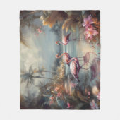 prachtige  botanische schilderflamingos fleece deken (Voorkant)