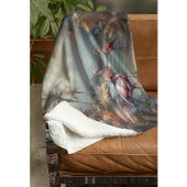 prachtige  botanische schilderflamingos fleece deken