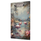 prachtige botanische schilderflamingos klembord (Links)