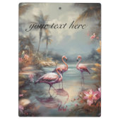 prachtige botanische schilderflamingos klembord (Achterkant)