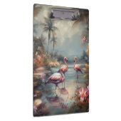 prachtige botanische schilderflamingos klembord (Rechts)
