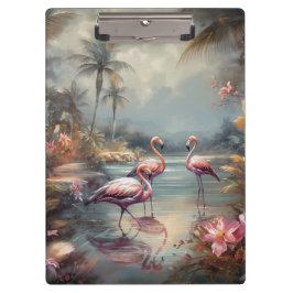 prachtige botanische schilderflamingos klembord