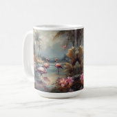 prachtige  botanische schilderflamingos koffiemok (Voorkant links)