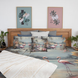 prachtige  botanische schilderflamingos kussen