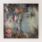 prachtige  botanische schilderflamingos legpuzzel (Horizontaal)