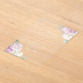 Prachtige Botanische Witte & Blush Bloemen Huwelij Acryl Uitnodigingen (Laagn)