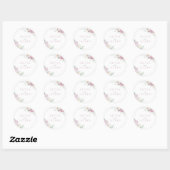 Prachtige Botanische Witte & Blush Bloemen Huwelij Ronde Sticker (Vel)