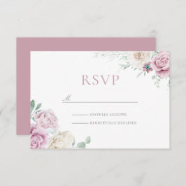 Prachtige Botanische Witte & Blush Bloemen Huwelij RSVP Kaartje