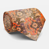 Prachtige Botanticals Bloemen Helder Sinaasappel | Stropdas (Opgerold)