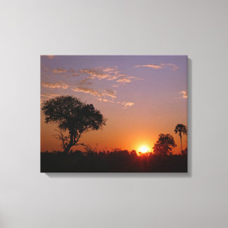 Prachtige BOTSWANA ZONSONDERGANG Canvas Afdruk