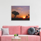 Prachtige BOTSWANA ZONSONDERGANG Canvas Afdruk (Insitu (Woonkamer))