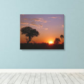 Prachtige BOTSWANA ZONSONDERGANG Canvas Afdruk (Insitu (Houten vloer))