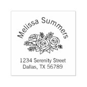 Prachtige Bouquet van Roos Flowers Arch Address Zelfinktende Stempel (Design)