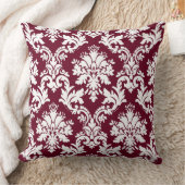 Prachtige Bourgogne Damask Floral Pattern Kussen (Deken)