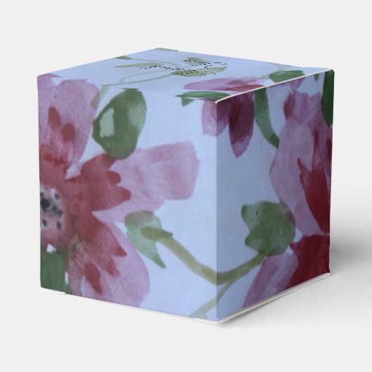 Prachtige Bourgogne en blauwe Waterverf Bedankdoosjes (Achterkant)