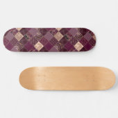 Prachtige Bourgogne Wine Paars Diamond Patchwork Persoonlijk Skateboard (Horizontaal)