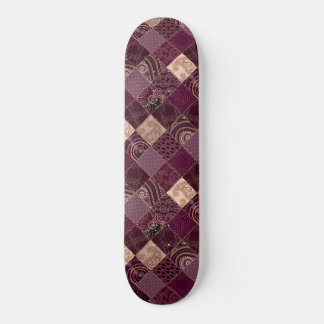 Prachtige Bourgogne Wine Paars Diamond Patchwork Persoonlijk Skateboard