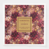 Prachtige Bourgondische gouden bruiloft receptie s Servet (Voorkant)