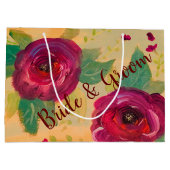 Prachtige Bourgondische Roos Designer Groot Cadeauzakje (Achterkant)