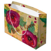 Prachtige Bourgondische Roos Designer Groot Cadeauzakje (Achterkant Gekanteld)