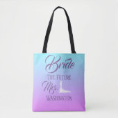 Prachtige Bridal Gift Ombre Blue en Lavender Tote Bag (Voorkant)