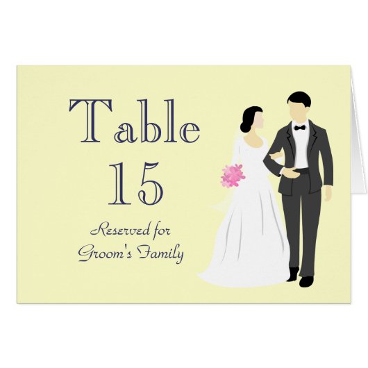 Prachtige bride- en Groom Table Seating Name Kaart (Voorkant Horizontaal)