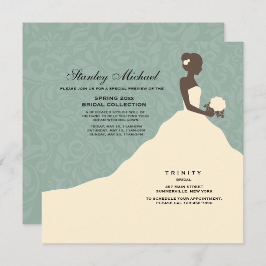 Prachtige Bride Trunk Show uitnodiging (Voorkant / Achterkant)