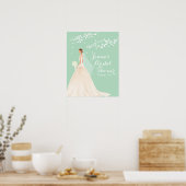 Prachtige bride Vrijgezellenfeest Poster (Keuken)