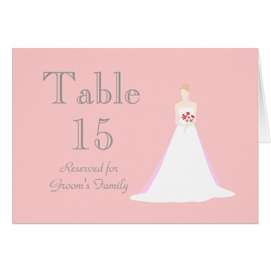 Prachtige bride Wedding Table Seating Name Kaart (Voorkant Horizontaal)