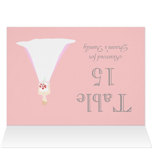 Prachtige bride Wedding Table Seating Name Kaart (Binnen Horizontaal (Boven))