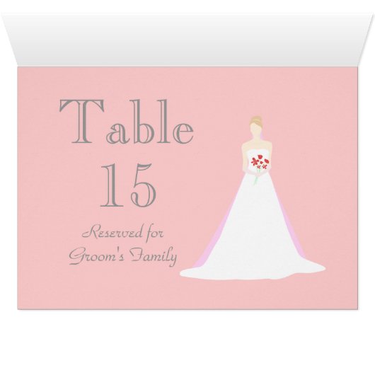 Prachtige bride Wedding Table Seating Name Kaart (Binnen Horizontaal (Onder))