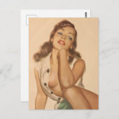 Prachtige  Briefkaart van het meisje (Voorkant / Achterkant)