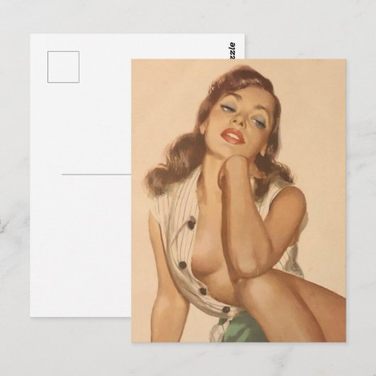 Prachtige Briefkaart van het meisje (Voorkant / Achterkant)