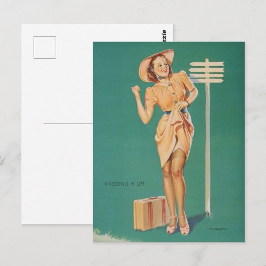 Prachtige  Briefkaart van het meisje (Voorkant / Achterkant)