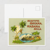 Prachtige briefkaart van het vintage-reisje Havana (Voorkant / Achterkant)