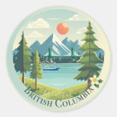 Prachtige British Columbia Ronde Sticker (Voorkant)