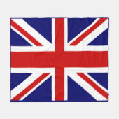 Prachtige Britse vlag de union jack Blauwe lijst Fleece Deken (Voorkant (Horizontaal))