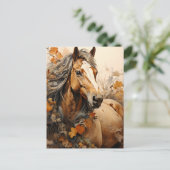 Prachtige Brown Horse AI Art Briefkaart (Staand voorkant)