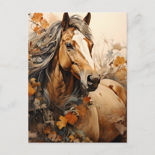 Prachtige Brown Horse AI Art Briefkaart (Voorkant)